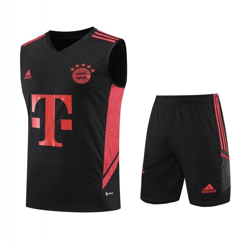 23-24 Bayern Munich Black Red Vest Jersey+Shorts