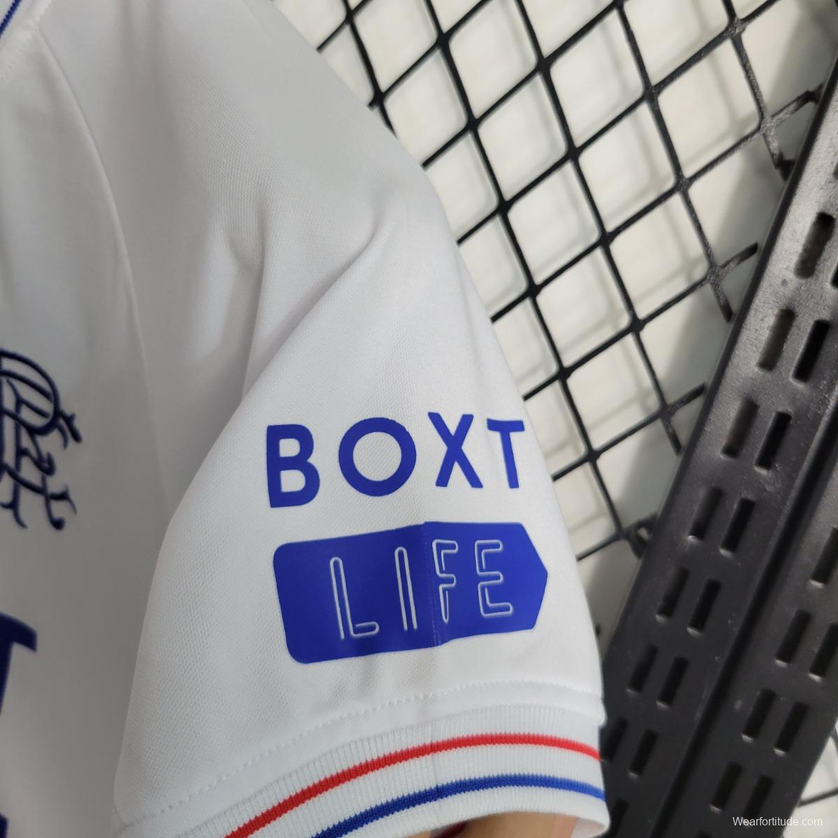 23/24 Kids Glasgow Rangers Away White Jersey